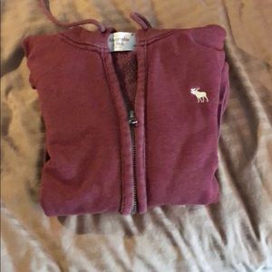 Abercrombie Maroon Red Zipper Sweatshirt